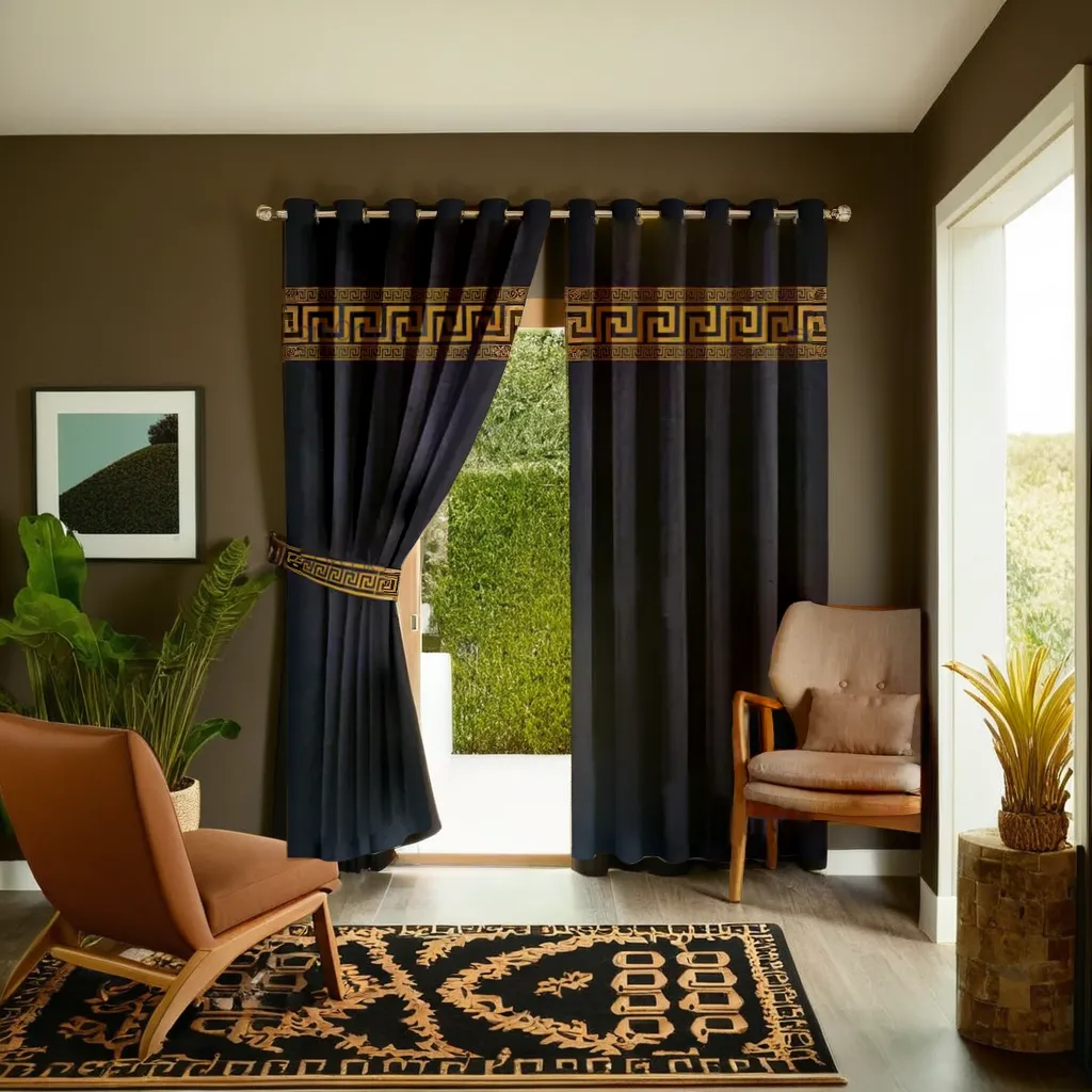 Lasercut Horizontal Boarder Pattern Curtains