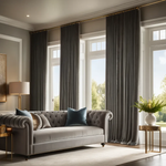 Plain Premium Velvet Fabric Curtain / Drapes - Grey