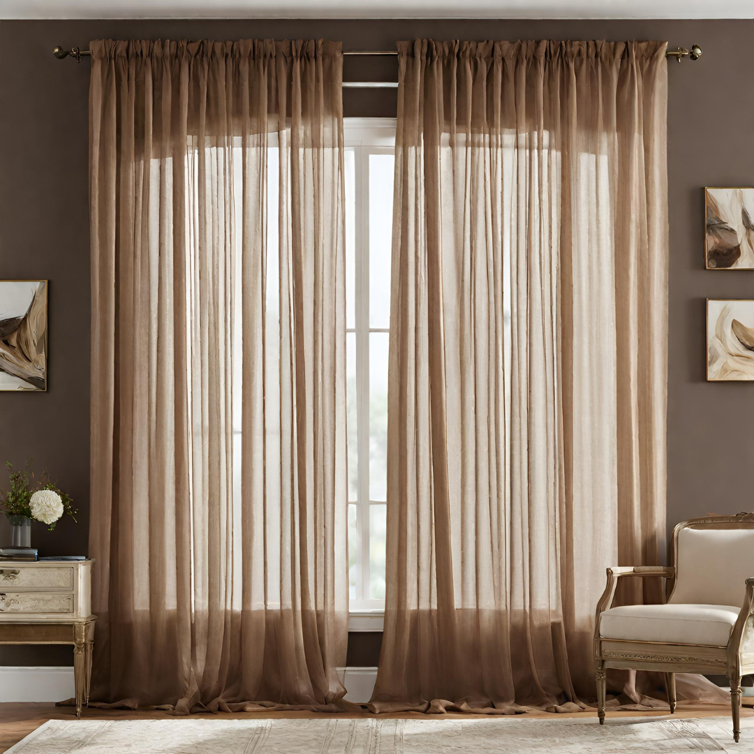 Plain Sheer Curtain - Brown
No Sales Tax Collected outside New York. Free Shipping to 48 states. Please visit Shipping Policy
DecorPassionsPlain Sheer Curtain - Brown