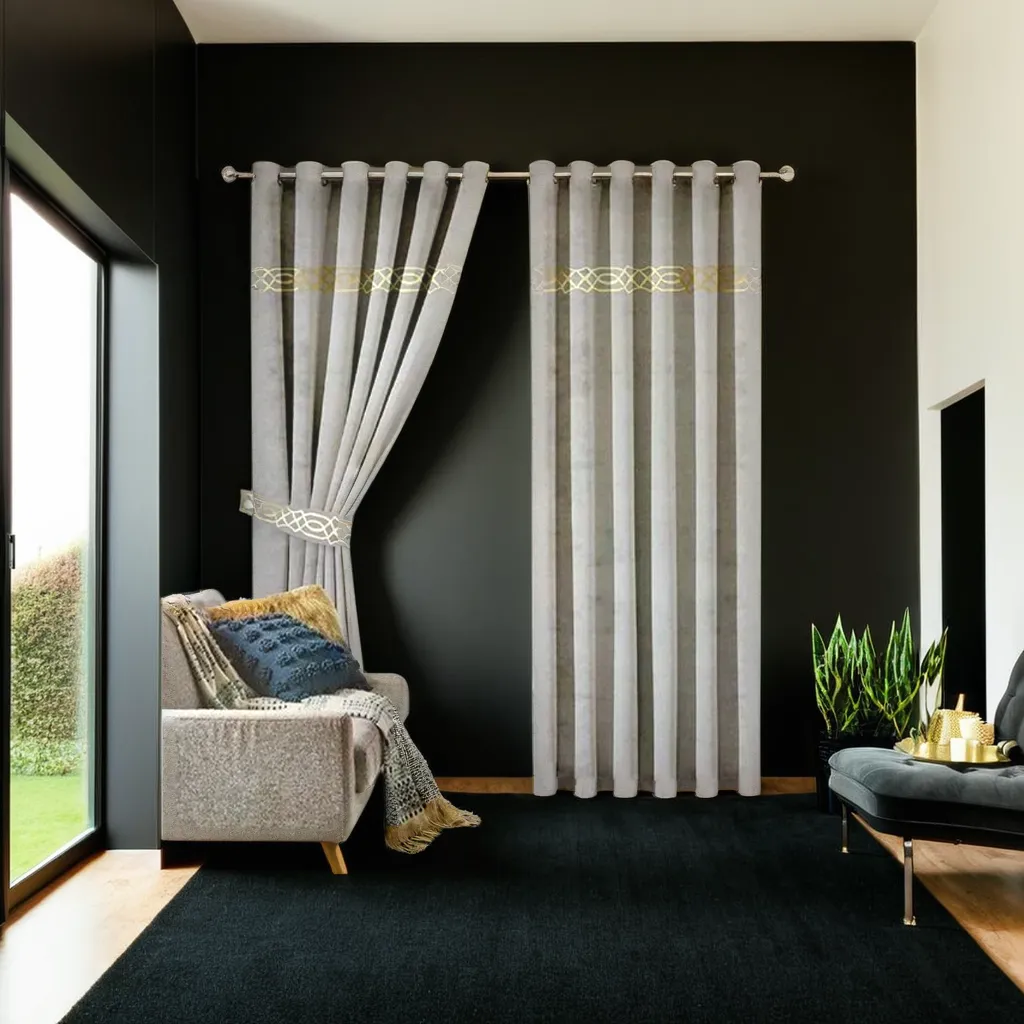 Motif Pattern Lasercut Curtain / Drapes In Premium Velvet Fabric
No Sales Tax Collected outside New York. Free Shipping to 48 states. Please visit Shipping Policy
DecorPassionsMotif Pattern Lasercut Curtain / Drapes